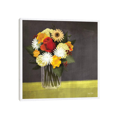 Wildflowers In Mason Jar by House Fenway - Painting on Canvas