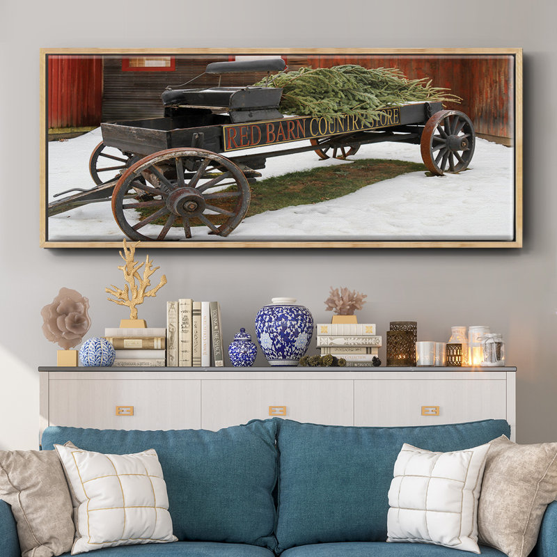 Country Store Wagon- Framed Canvas