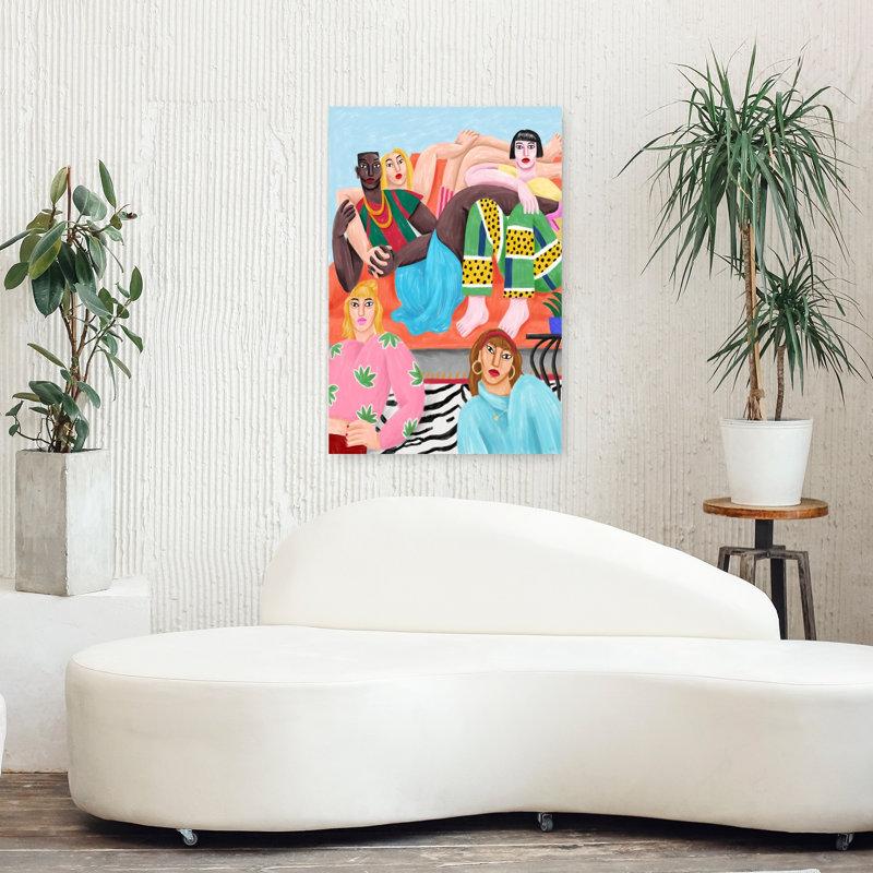 Art mural abstrait contemporain La Coloc, H 36 po x l 24 po