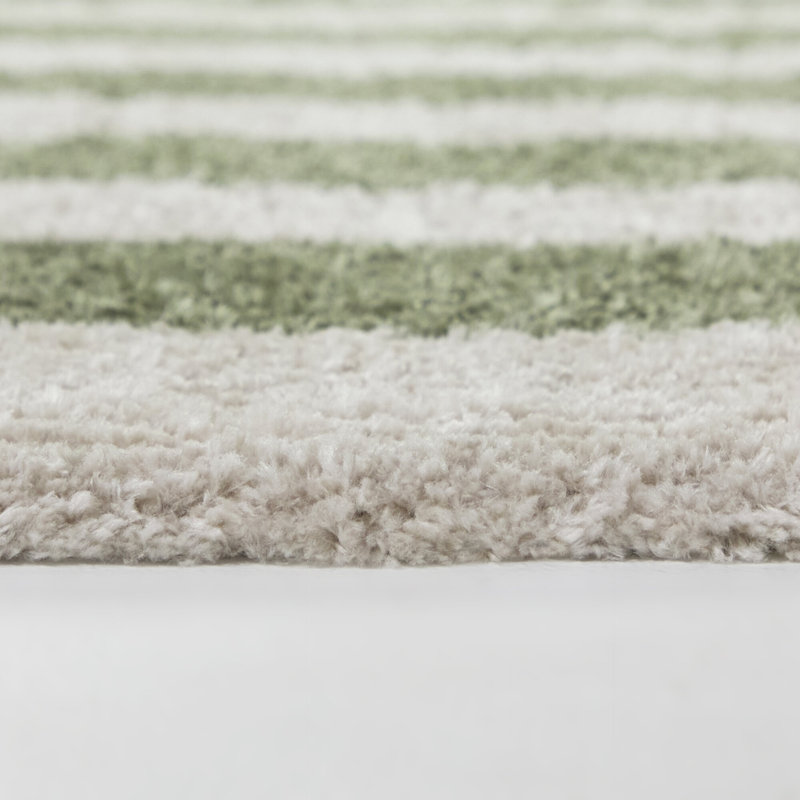 Tapis rayé vert Augello, Rectangle 5'3" x 7'