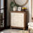  Rustic Farmhouse Dresser with Carved Leaves Pattern and 3 Drawers, White