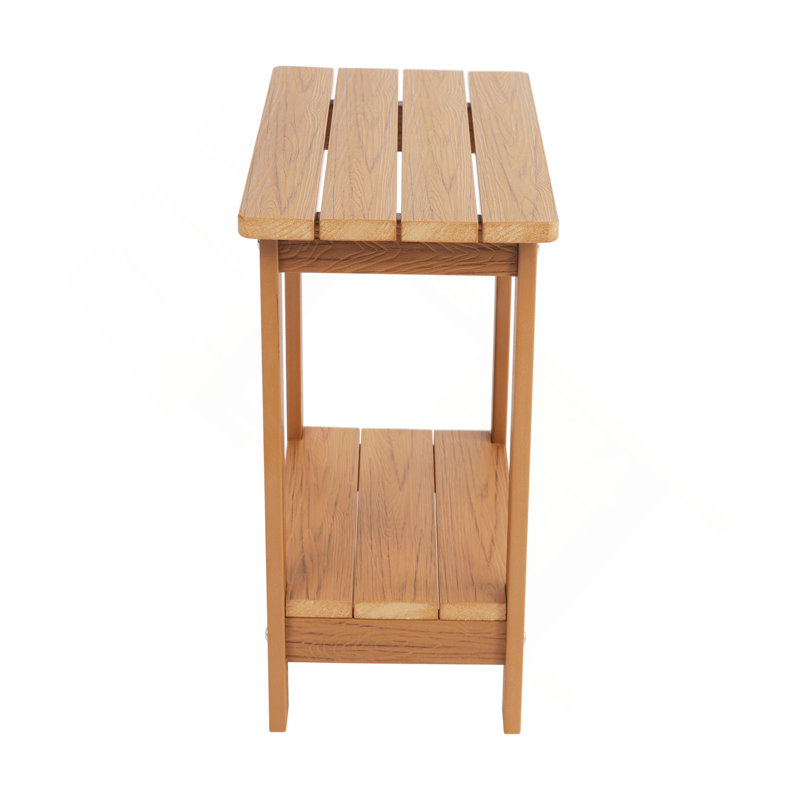 Wood-Grain Imitation Wood Side Table, Simple Yet With A Touch Of Texture. A Small Tabletop For Outdoor Picnics., Teak