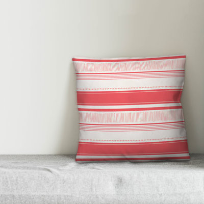 Abstract Sketched Stripes Indoor/Outdoor Throw Pillow