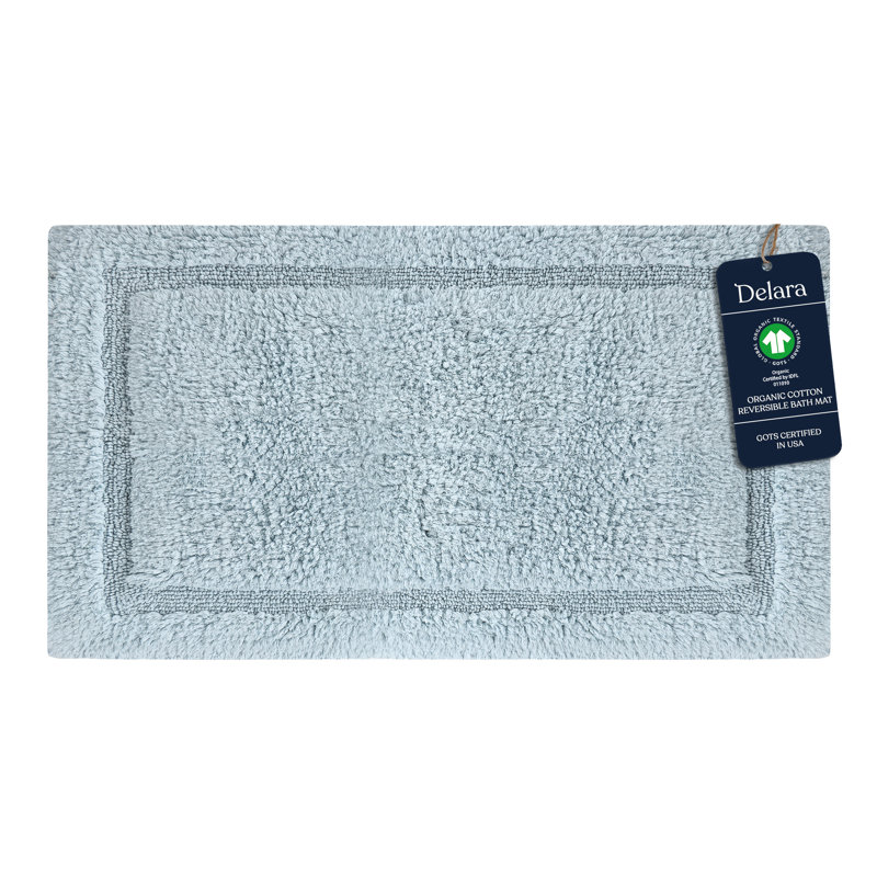  Organic Cotton Reversible Bath Mat – 3000 GSM, GOTS Certified, Ultra-Thick & Super Absorbent | Soft, Plush & Quick-Drying Bathroom Rug