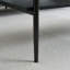 Table basse rectangulaire avec plateau en verre trempé gris et pieds noirs, table moderne pour le salon-329430551
