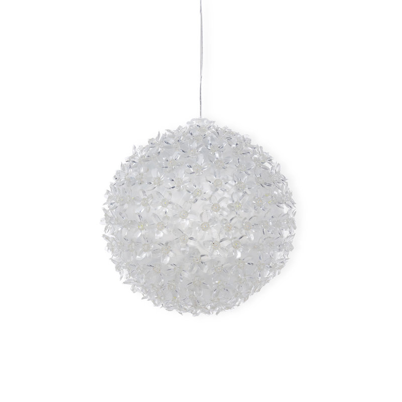 Lit Floral Sphere, Medium, 7.87"