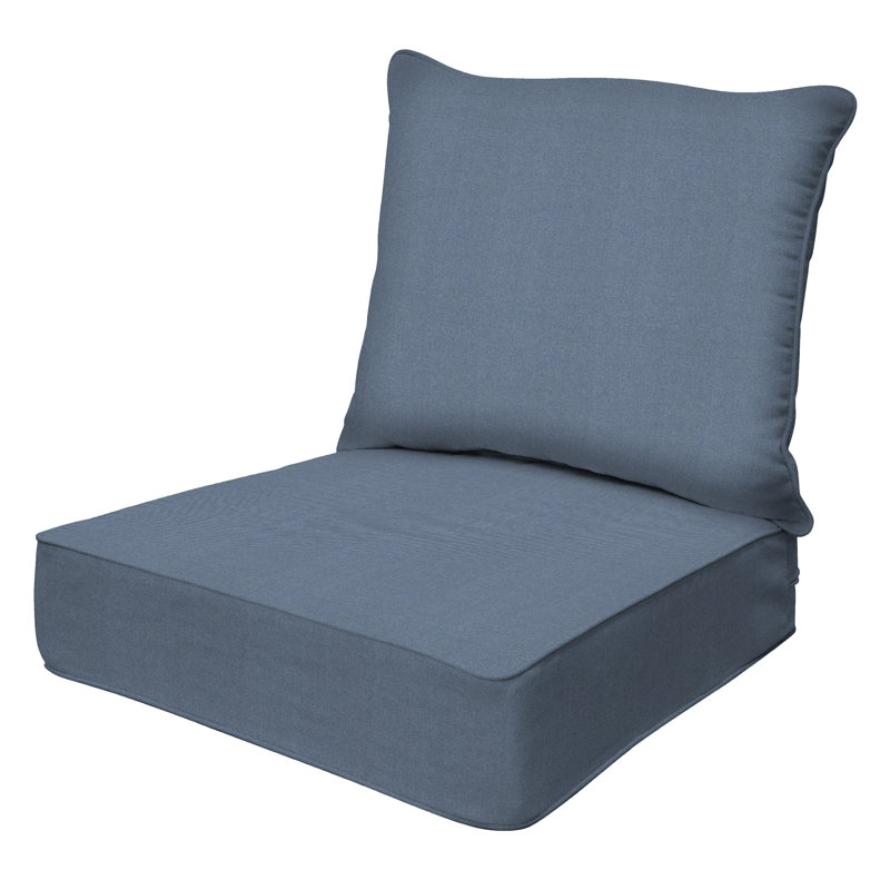 Meridian Outdoor Deep Seating Cushion Set – Comfortable, Durable, Weather-Resistant Design, Heathered Blue