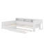 Lit plateforme en L avec lit gigogne, lit de jour avec tablette de rangement et station de charge, structure de lit d'angle simple en bois-109218149