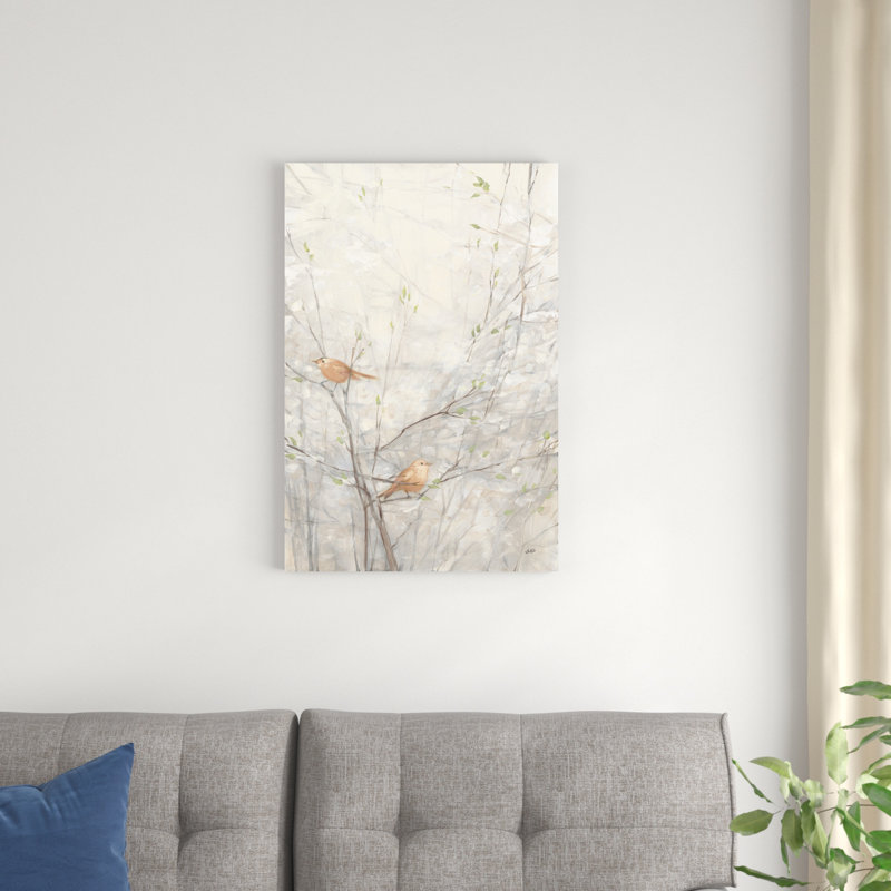Oiseaux dans les arbres II - brun, H 30 po x l 20 po
