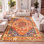 Tapis orange / bleu Dercyn