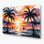 «Botanical Tropical Sunset», art mural en métal orange