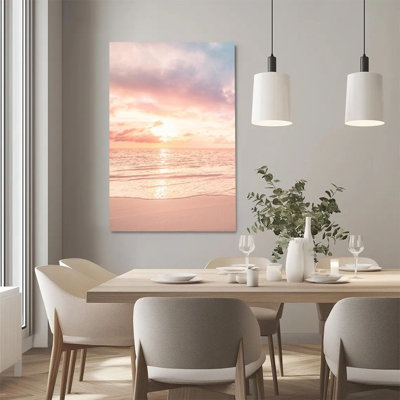 1pc, reproduction sur toile encadrée, lever de soleil, paysage pastel doux, paysage impressionniste, art mural, parfait pour la décoration de chambre salon chambre bureau cuisine salle de bain décor à la maison, cadeau de décoration murale idéal pour la maison