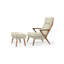  Méridienne beige avec repose-pieds en similicuir