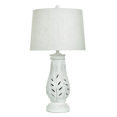 Ivory Carved Ceramic Table Lamp