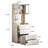 White 3-In-1 Flip Top Vanity Table With LED Mirror & Storage Stool
