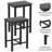 Matte Black Bar Table Set with 4 Stools, Space-Saving Counter Height Dining for Small Kitchens