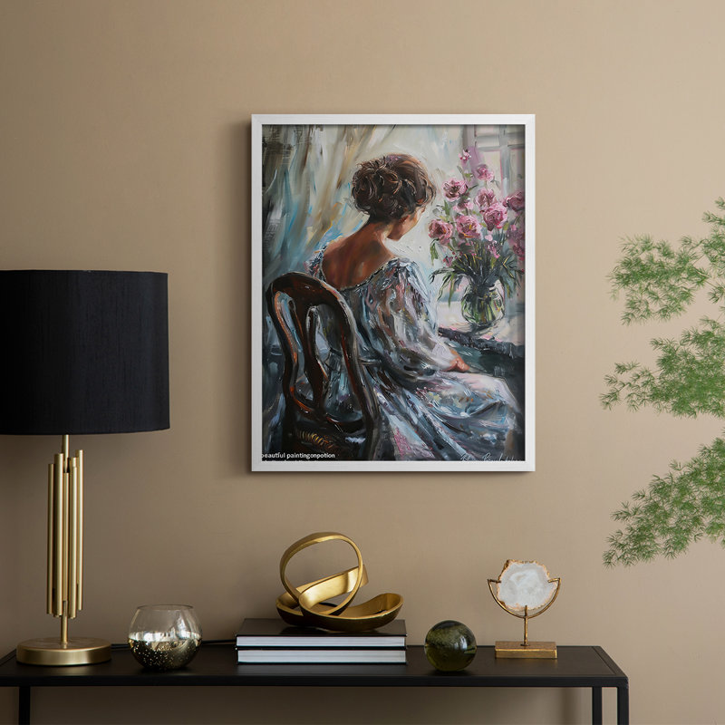 WOMEN Series CCCCXX - reproduction encadrée de qualité supérieure - prête à être accrochée - aucun clou requis, Blanc