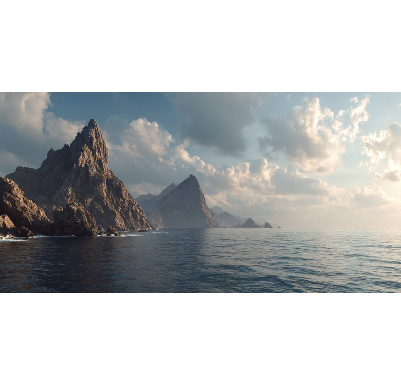 Art mural sur toile Coastal Cliff, H 24 po x l 48 po x P 1,5 po