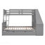 Lit simple superposé au dessus d'un lit double avec lit gigogne et bureau intégré, 3 tiroirs de rangement et tablette-1404340068