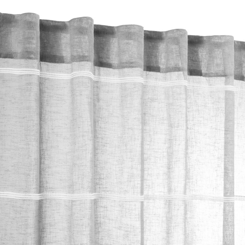Passe-tringle semi-diaphane avec passe-tringle Lashya Premium, Gris, L 55 po x L 96 po