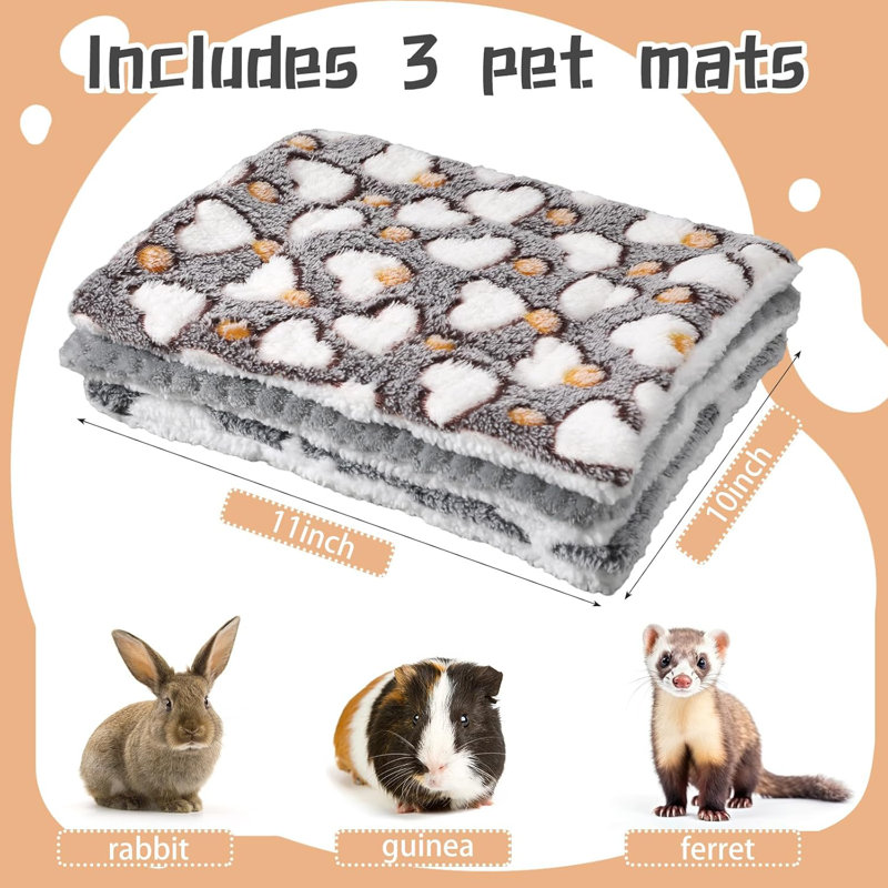 Ensemble de tapis de couchage en molleton Bunny & cochon d'Inde, ensemble de 3 - grille ananas