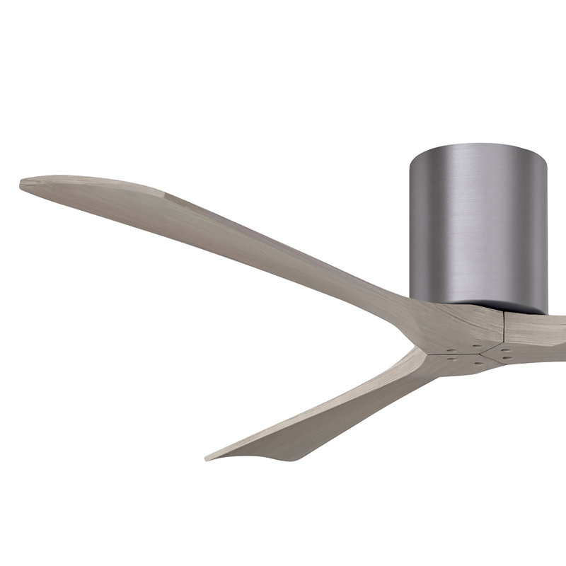 Ventilateur de plafond à 3 pales Olivier, Étain brossé, Ton bois de frêne gris, 72"