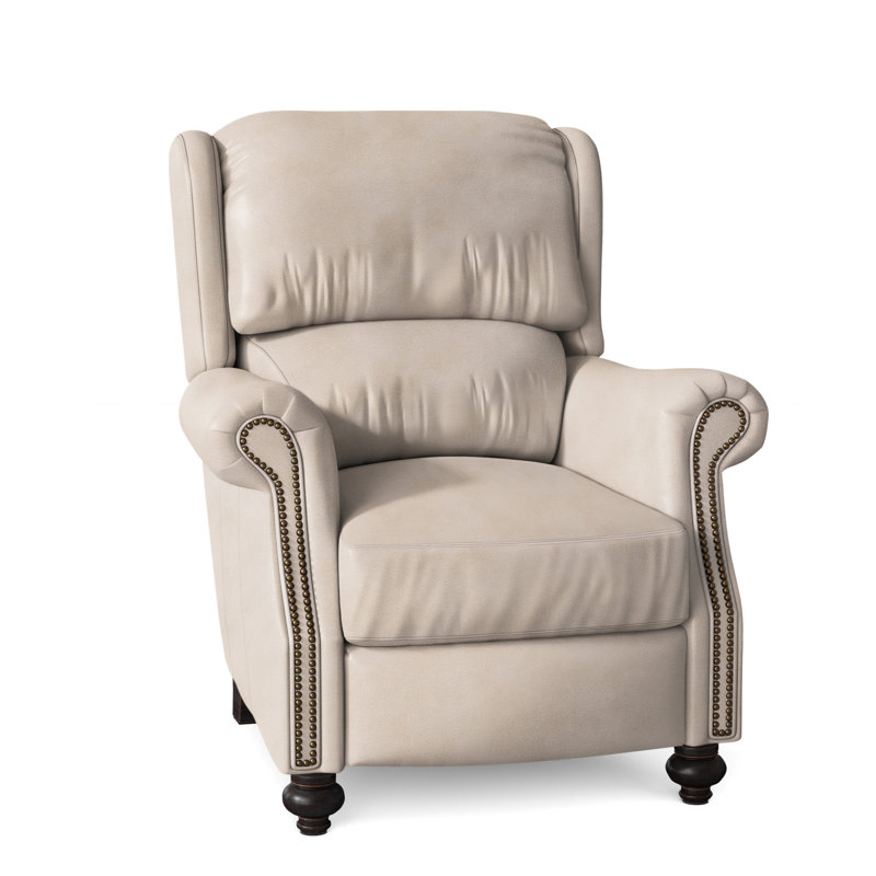 Fauteuil inclinable de 37 po Bancroft, Naturel français, Plantation, Cuir véritable minéral Rio