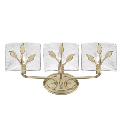 Wykeria 3-Light Vanity Light with Hammered Water Glass
