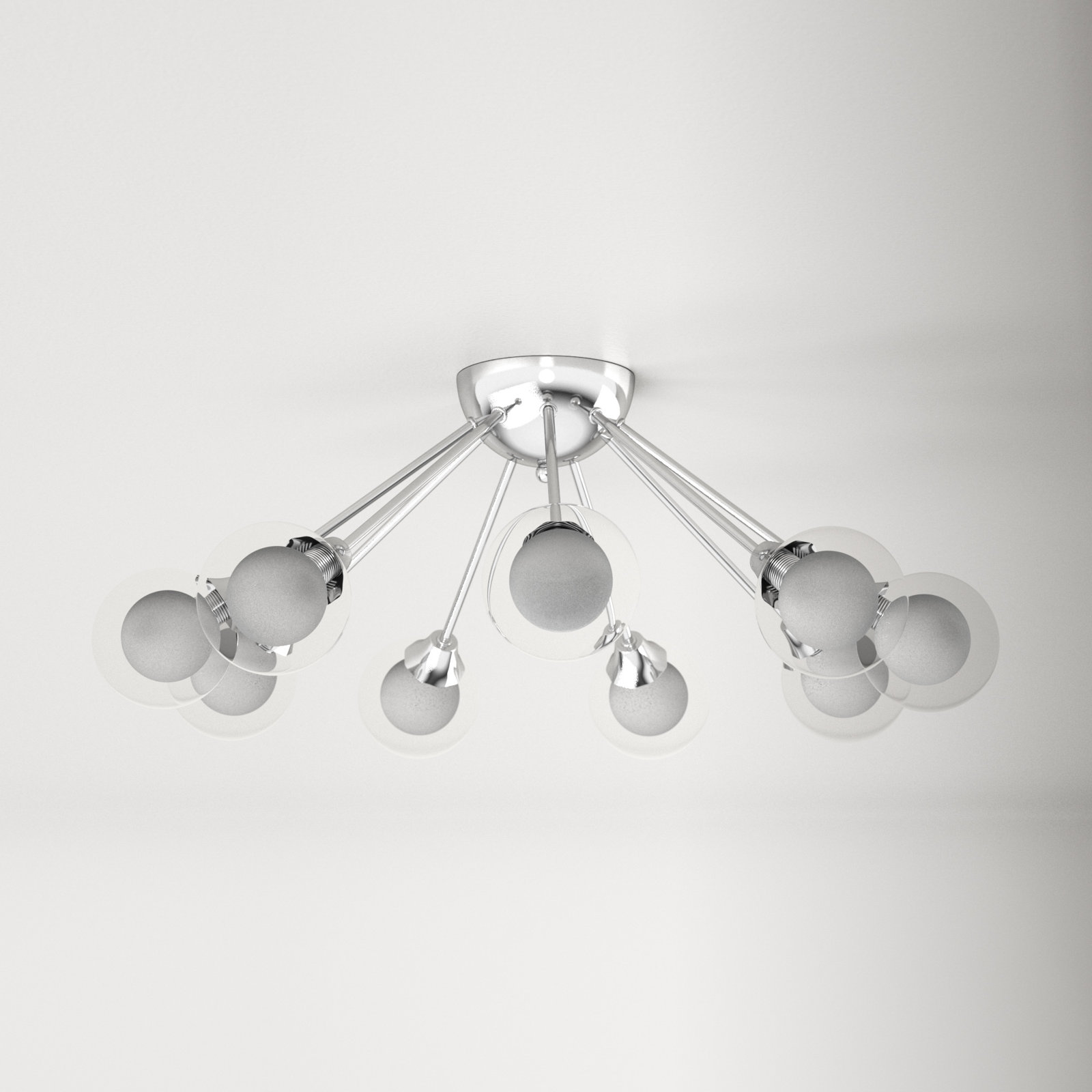 Optimist 9 Light Glass Semi Flush Mount