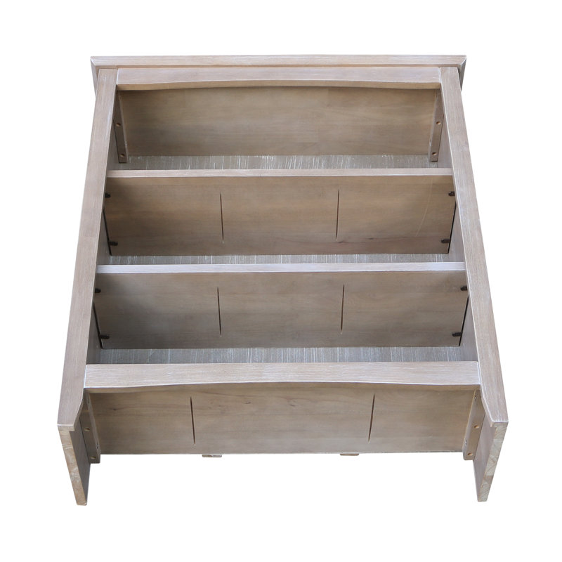 Aspatria Bookcase, (3 Shelves) 36" H x 32" W x 12" D, Washed Gray Taupe