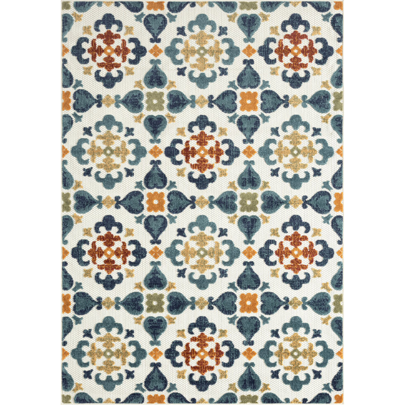 Ahmi Abstract Indoor / Outdoor Rug, Rectangle 7'9" x 10'2"