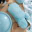 Gant de cuisine botanique FIESTA, bleu ciel, 7 po x 13 po