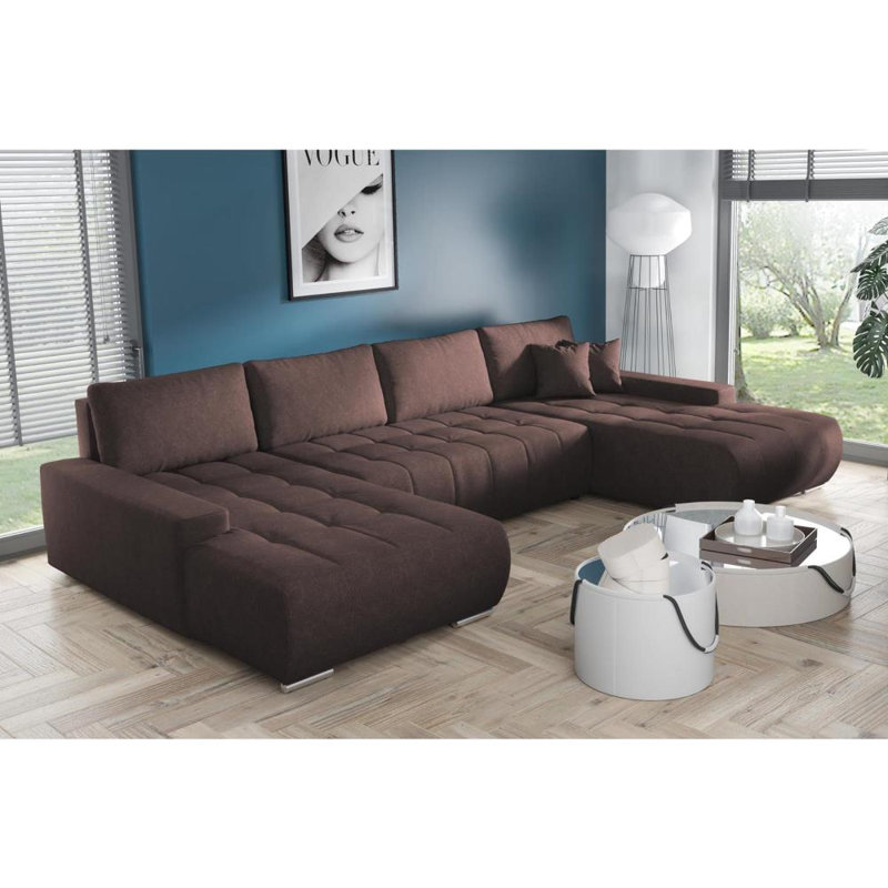 Haussman Corner Sofa Bed, Brown