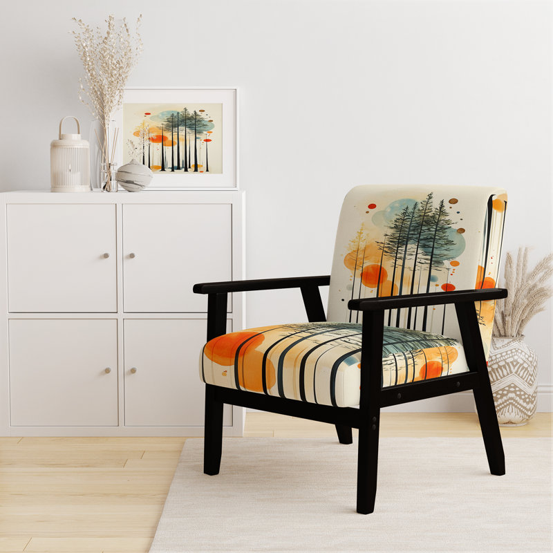 Chaise d'appoint Tree Pine - Fauteuil Summer Valley, Black Square Arms