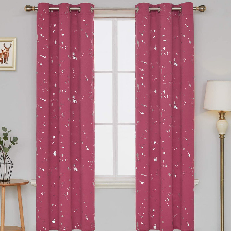 Shetye Blackout Curtain Pair, Rose, 42" W x 63" L