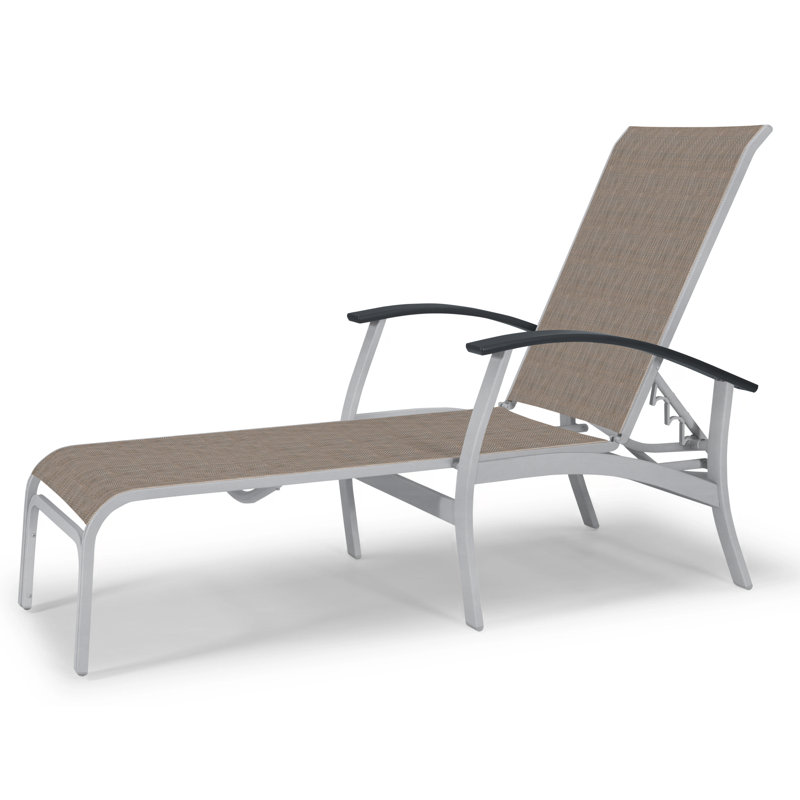 Askar Outdoor Rust-Resistant Metal Chaise Lounge, Forest Forest Green 22D Sunbrella®, Classic Graphite P30, Textured Kona