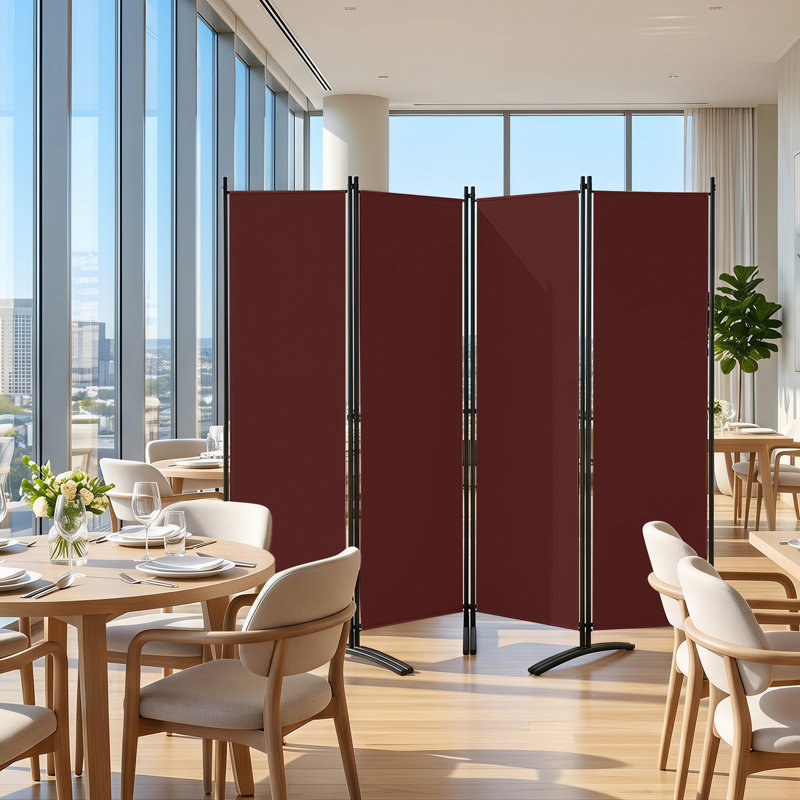 Cloison pliante 4 panneaux l 88 po x H 68 po, Brun