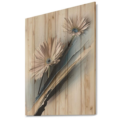 Gerbera beige Ambrin - imprimé
