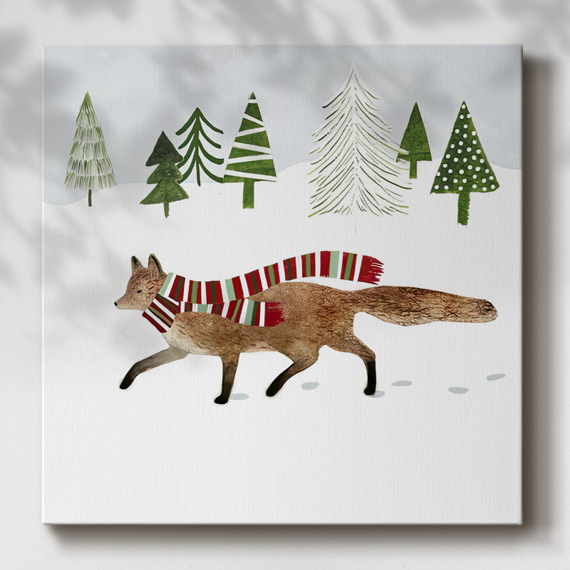 Woodland Christmas II - impression sur toile tendue, H 16 po x l 16 po x P 1,5 po