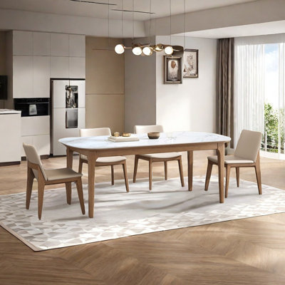 Simple sintered stone dining table set