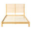 Structure de lit plateforme en bois massif de qualité supérieure avec tête de lit à lattes horizontale de qualité supérieure, mobilier de chambre moderne en bois naturel, capacité de poids de 600 lb, aucun sommier requis, convient à tous les matelas-1582944101-1582944103