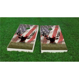 24" x 48" American Flag with Deer Faded Plastic Cornhole Board