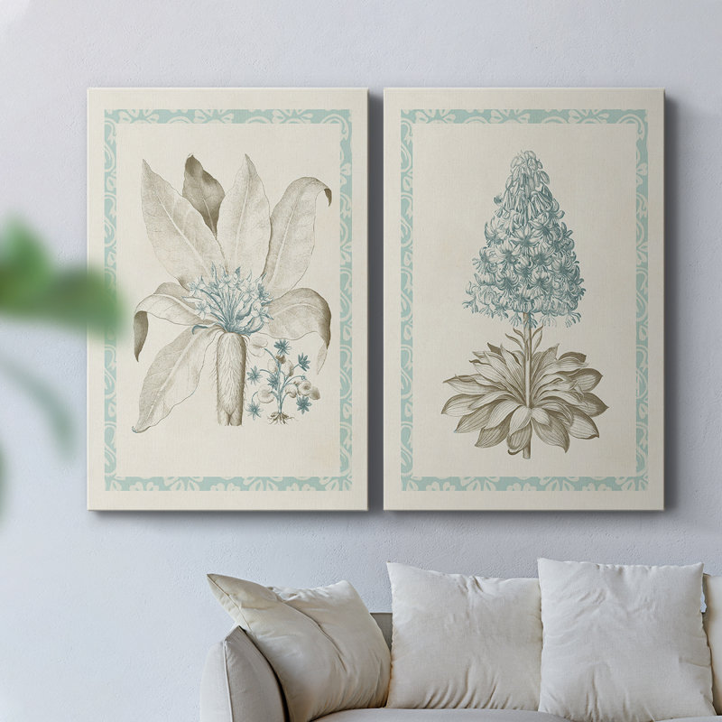 Toile tendue avec châssis V Willow Blue - prêt à accrocher, H 36 po x l 48 po