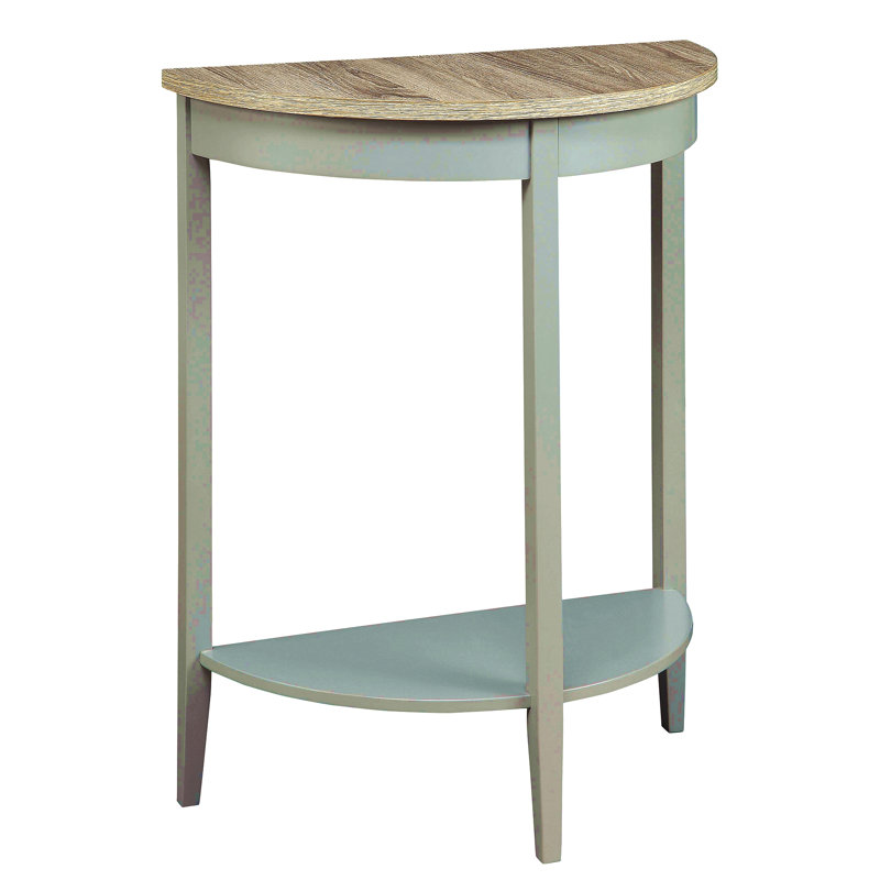 Half Moon Console Table With Bottom Shelf