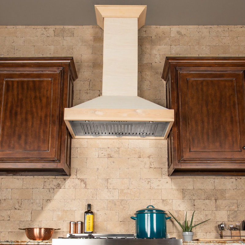 30" Wood 400 CFM Ducted Wall Mount Range Hood, 30" W, Unfinished Wood