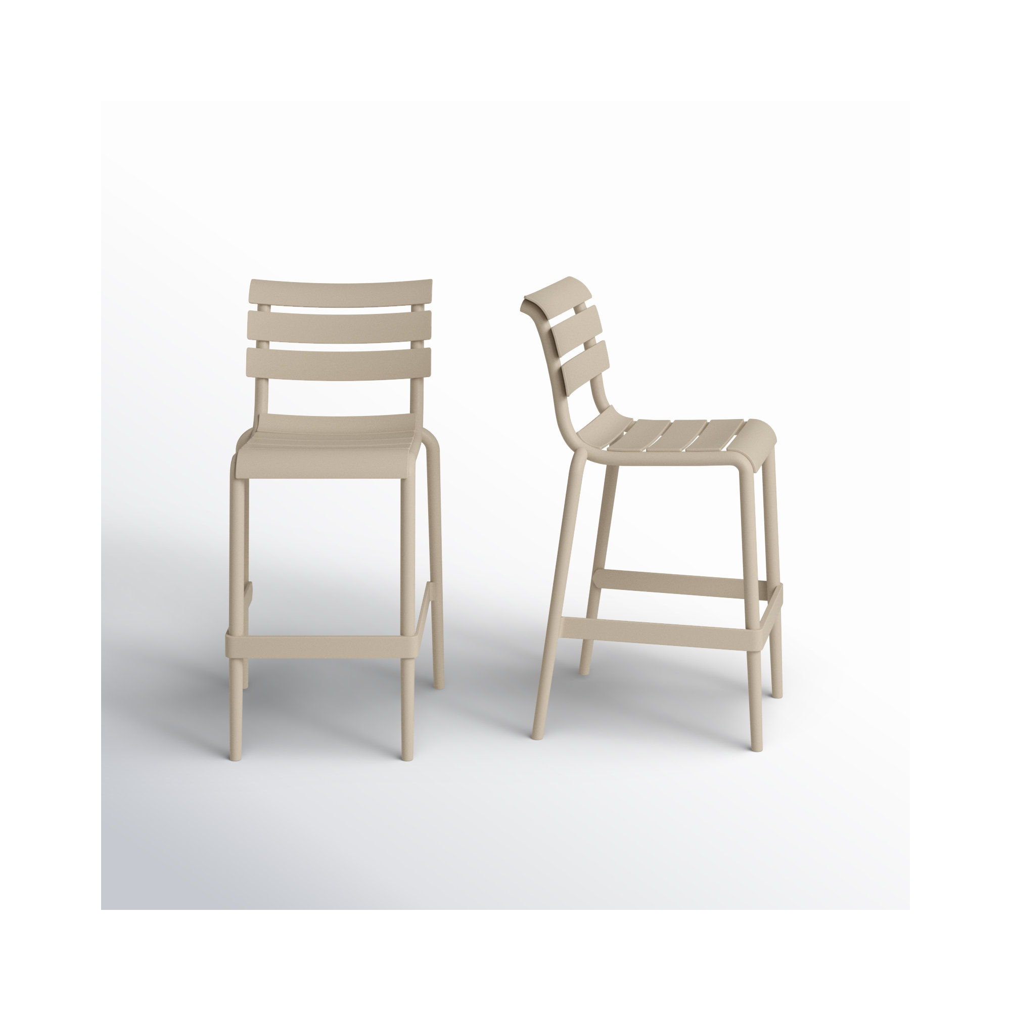 Ruta Outdoor Counter Stool, 25.60", Taupe