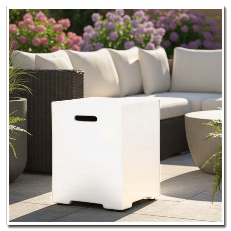 Propane Tank Cover Table, Outdoor Cylinder Hideaway Table for Gas Fire Pit and Gas Griddle, Outdoor Side Table for Fire Pit