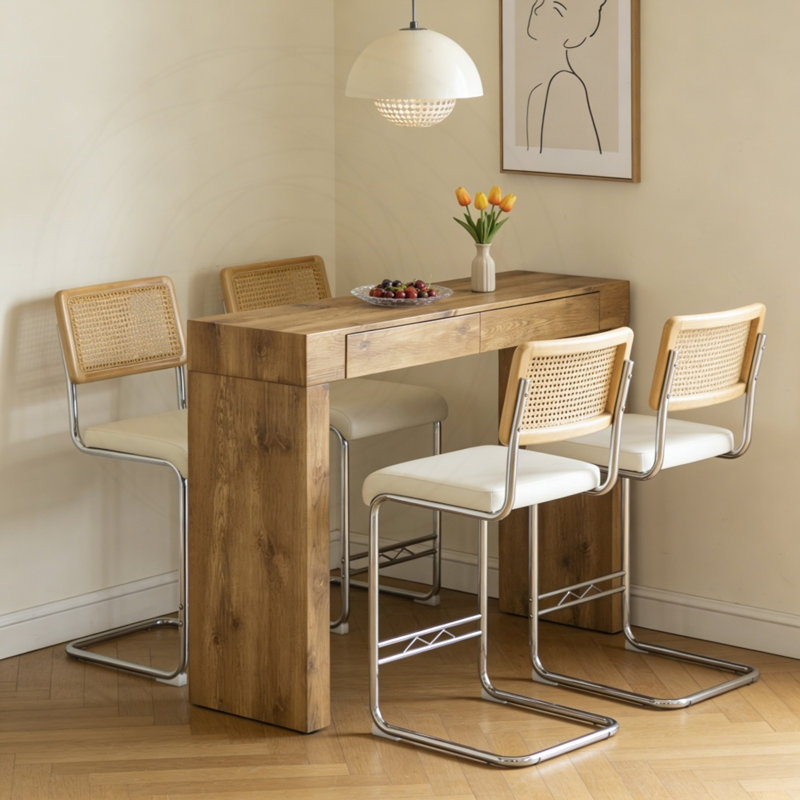 Combinaison de chaise de bar en polyuréthane avec rangement, 5