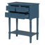 Console étroite, canapé mince avec trois tiroirs de rangement et tablette inférieure (bleu marine)