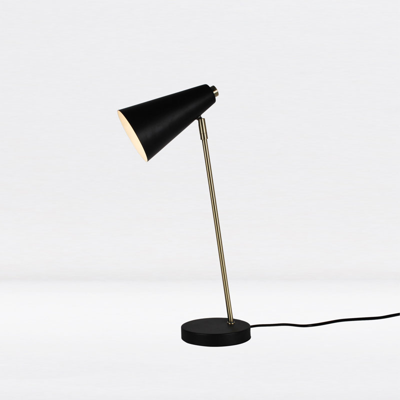 Colchique Metal Desk Lamp, Black/Brass, Black